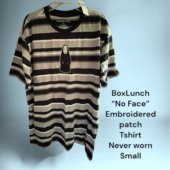 BoxLunch Tops - Unisex Studio Ghibli “No Face” embroidered patch shirt
